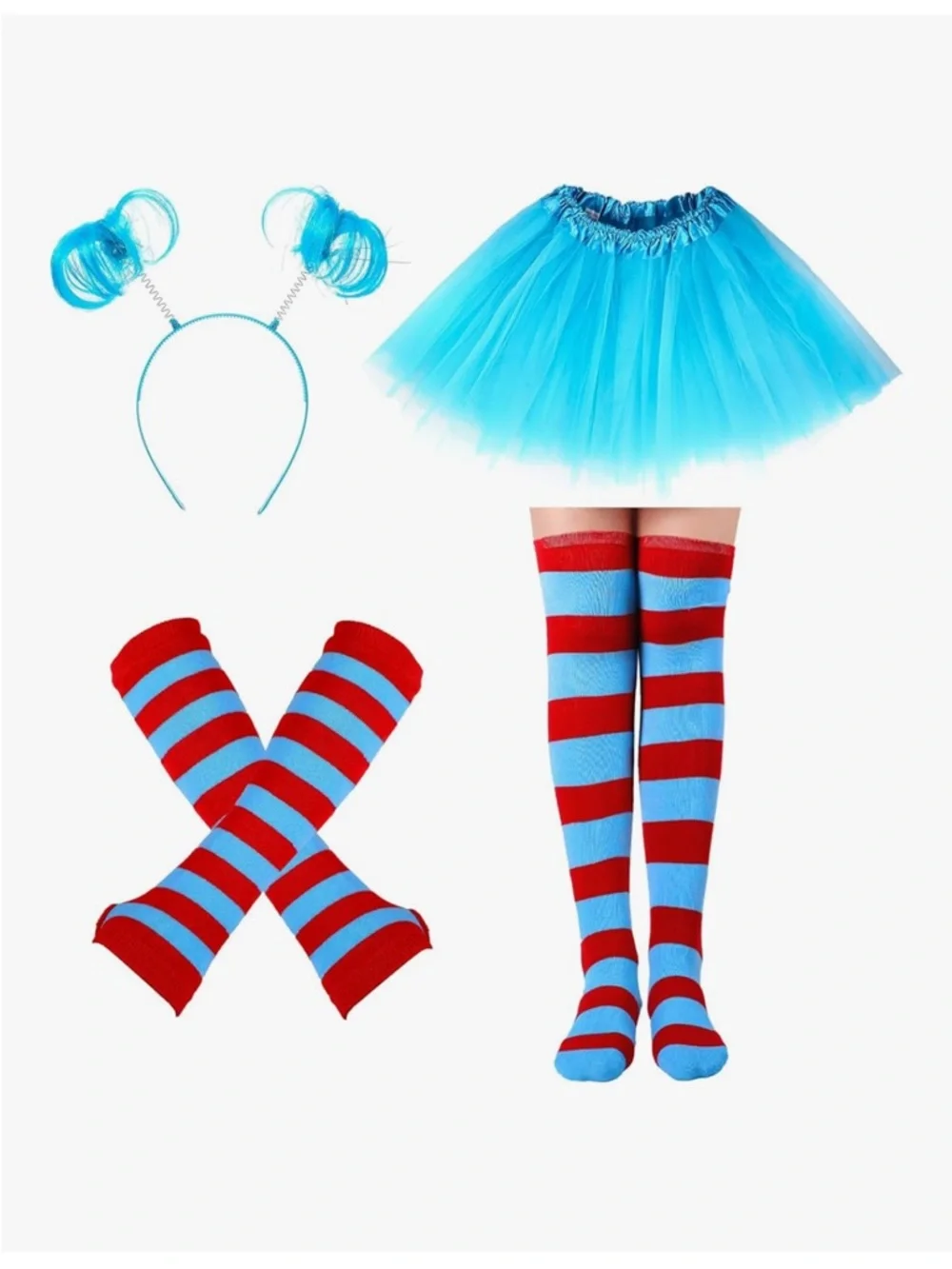 Girls 12 Blue Tulle Skirt Costume Set - Kids Dress-Up